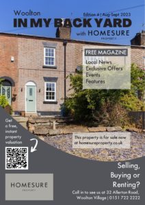 The front cover of Woolton In My Back Yard Magazine by Homesure Property